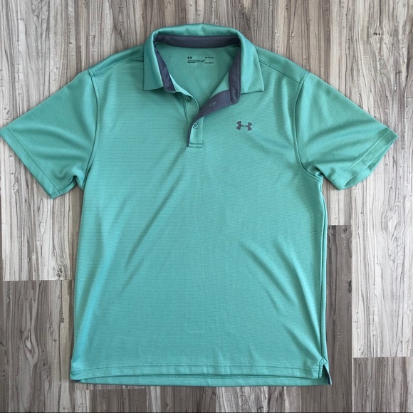 under armour teal polo